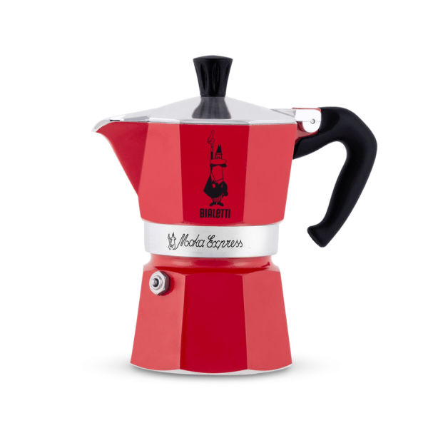 Гейзерна кавоварка Bialetti Moka Express 3 cup Червона (130 мл)