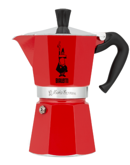 Гейзерна кавоварка Bialetti Moka Express 6 cup Червона (270 мл.)