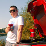 Гейзерна кавоварка Bialetti Moka Express 3 cup Червона (130 мл)