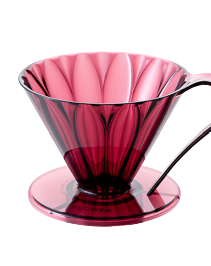 Пуровер CAFEC Tritan Flower Dripper Cup4 Wine Red