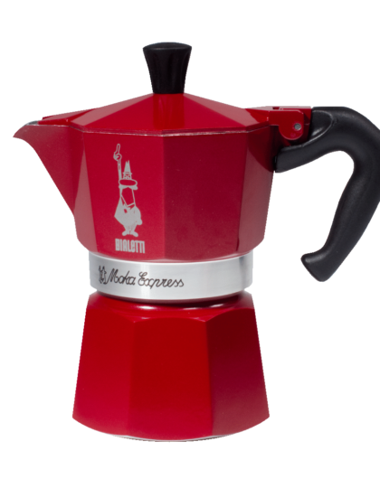 Гейзерна кавоварка Bialetti Moka Express 3 cup Червона Деко (130 мл)