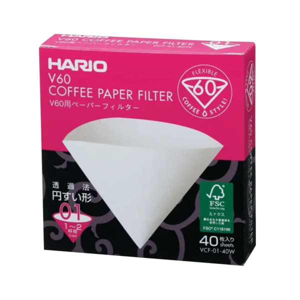 Фільтри паперові Hario 01 (40 шт, коробка)