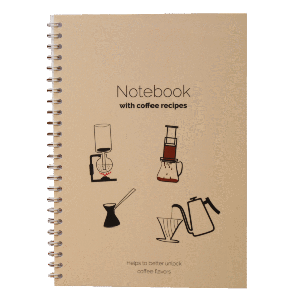 Notebook with coffee recipes