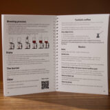 Notebook with coffee recipes