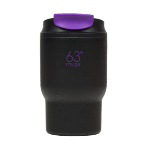 Термочашка 360 мл Чорна з фіолетовим 63mugs